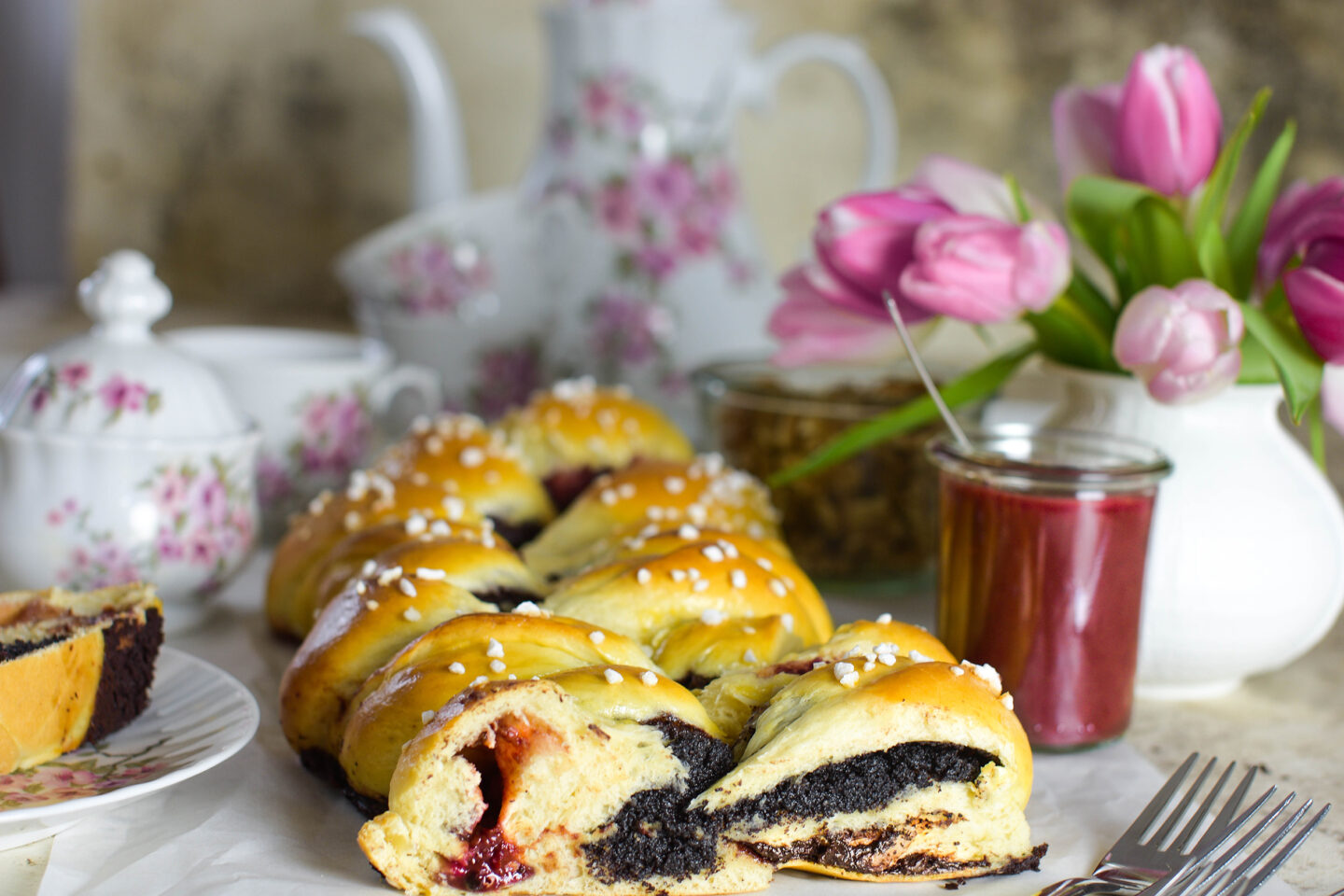 Hefezopf mit Dreierlei Füllung