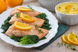 Lachsfilets mit Orangensoße