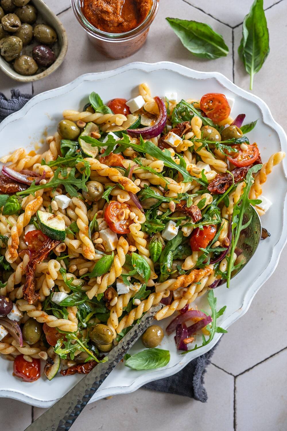 Mediterranes Nudelsalat Rezept