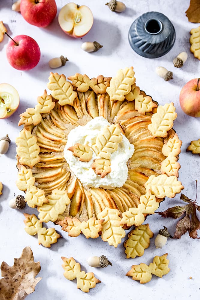 Apfelkuchen mit Mürbteig-Plätzchen