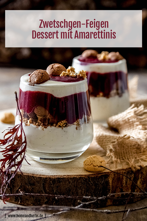 Zwetschgen-Feigen-Dessert mit Amarettinis