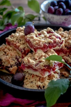 Zwetschgenkuchen Mürbteig mit Streusel
