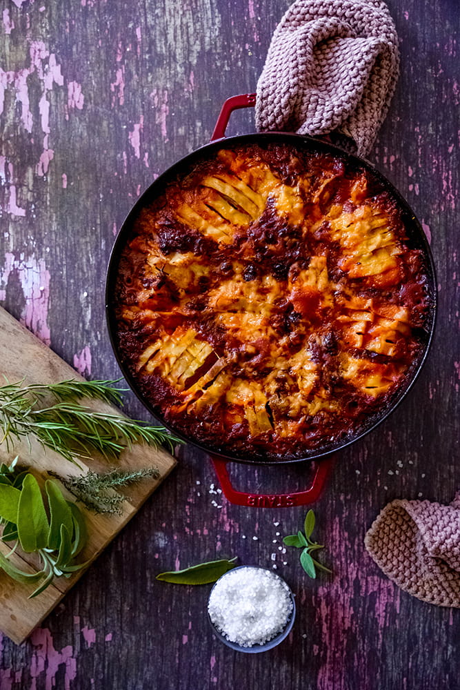 Mediterraner Maultaschenauflauf