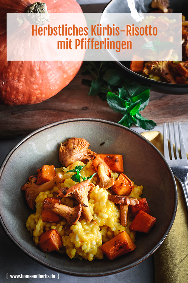 Kürbis-Risotto mit Pfifferlingen