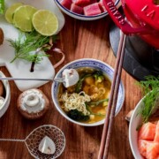 Thailändisches Fischfondue auf Tom Yam Gung - Basis
