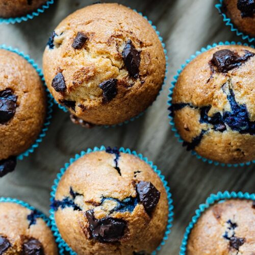 Amerikanische Blaubeer Schoko Muffins