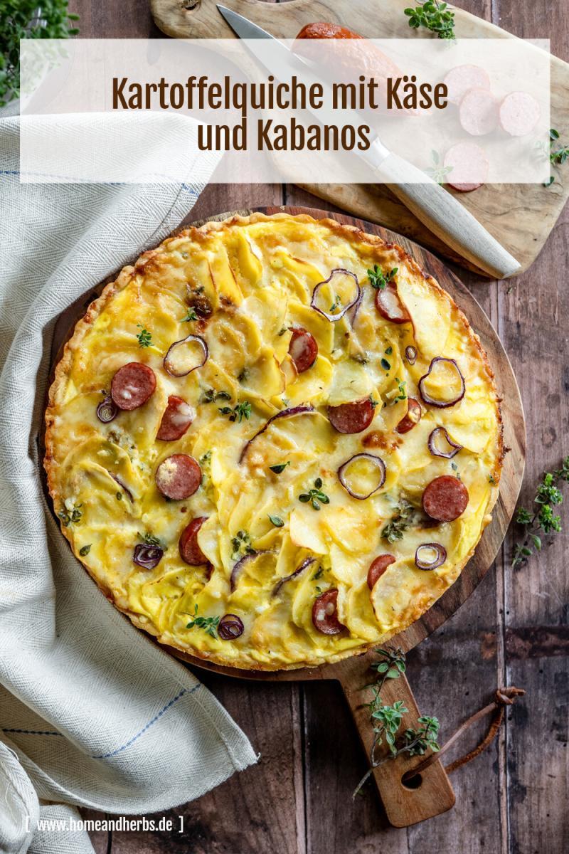Herzhafte Kartoffelquiche mit Käse und Kabanos - Home and Herbs