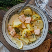 Klassische Lachssuppe Lohikeitoo