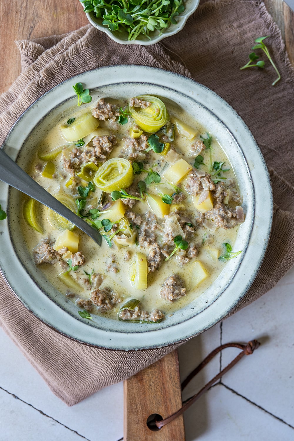 Leckere Käse-Lauchsuppe