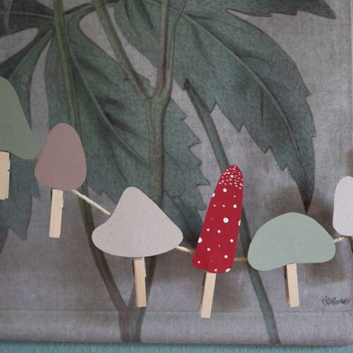 DIY Pilzgirlande basteln - einfache Herbstdeko